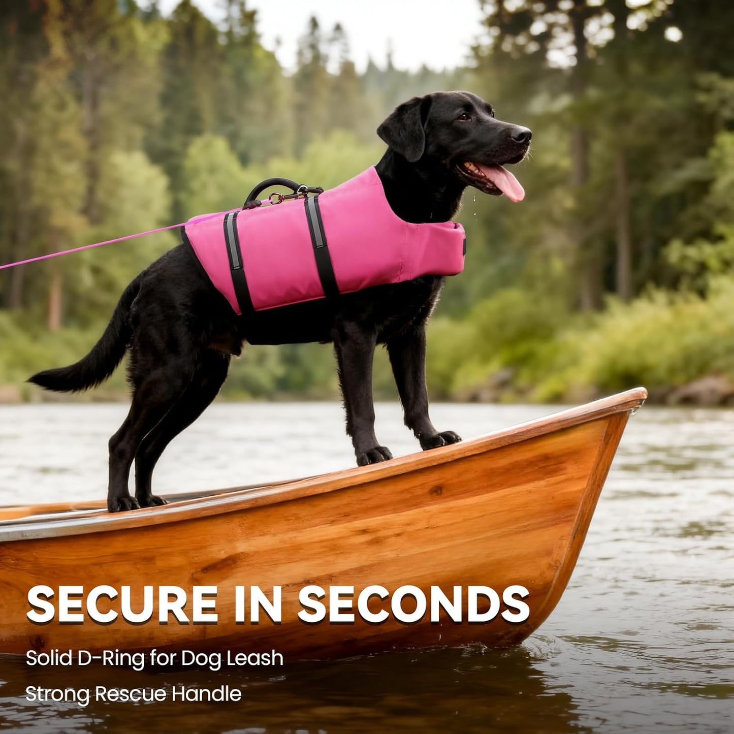 Ripstop Dog Life Vest, Reflective & Adjustable Life Jacket for Dogs with Rescue Handle for Swimming & Boating