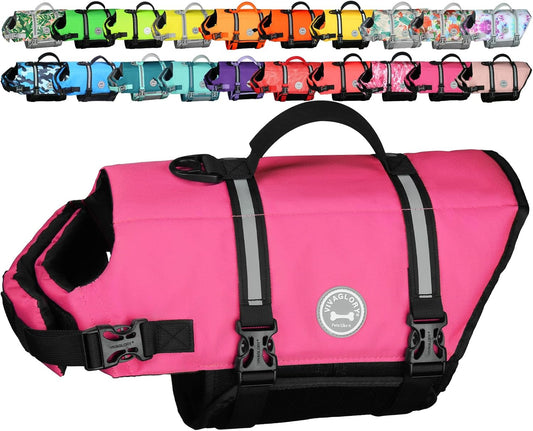 Ripstop Dog Life Vest, Reflective & Adjustable Life Jacket for Dogs with Rescue Handle for Swimming & Boating